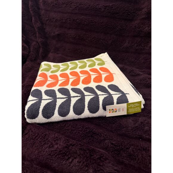 Orla Kiely Multi Stem RARE bath Towel SBNWT UK designer 1970's retro - Picture 2 of 5